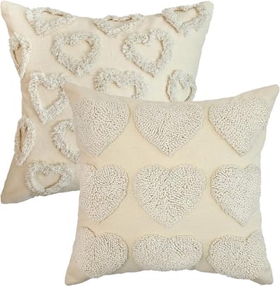 Set Van 2 ValentijnsdagKussensloop 45 X 45 Cm Met Hart Motief, Zachte Decoratie voor Bank Woonkamer en Relatie Cadeau