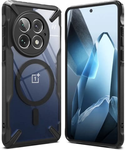 Ringke Hoesje Geschikt voor OnePlus 13 | Fusion X Magnetic | Compatibel met MagSafe | Back Cover met Magneet | Militaire Standaard | Zwart
