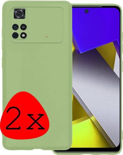 Hoesje 2 Stuks - Geschikt voor Xiaomi Poco X4 Pro 5G - Sterk & Shockproof - Case Siliconen - Back Cover - Telefoon Hoes - Groen