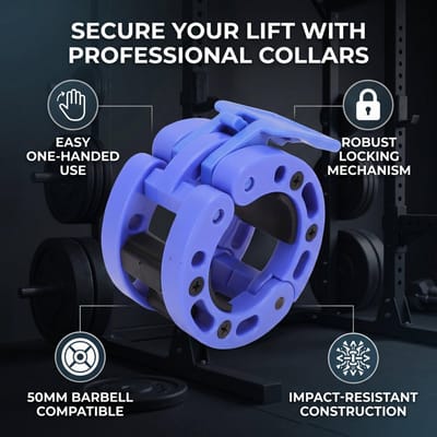 50mm Halterkraag Klem Professionele Gewichtsstang Kraag Clip voor Gewichtheffen Powerlifting Blauw blauw