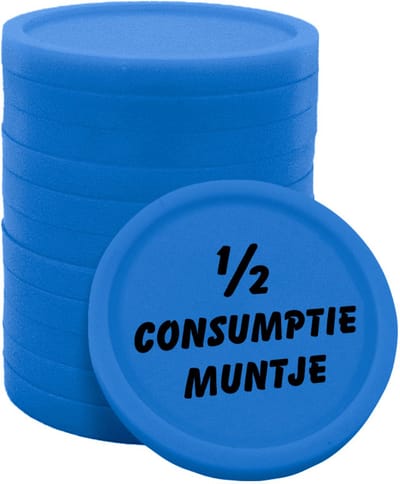 CombiCraft 1/2 consumptie munten bedrukt Ø23mm - Blauw - 100 stuks