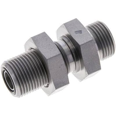 UN 13/16''-16 Buitendraad Verzinkt Stalen Schotdoorvoer Koppeling ORFS 630 Bar - Hydrauliek - FL2S-M-EZ-013U-OB