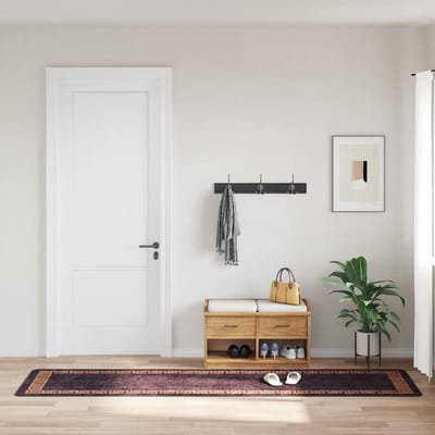 vidaXL - Vloerkleed - wasbaar - 80x300 - cm - zwart - en - goudkleurig