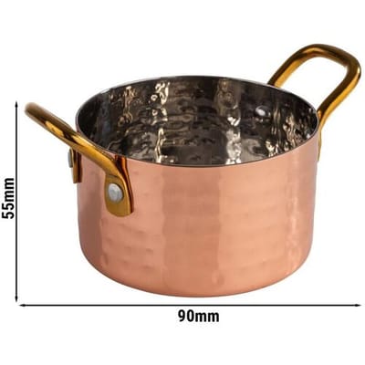GGM Gastro (6 Stück) Serviertöpfchen - MUMBAI - Edelstahl - 0,3 Liter - Ø 90mm - Kupfer