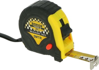 Benson Rolmaat - Meetlint Rubber - 5 meter - 19 mm - Lichtgewicht - Handig vergrendelsysteem