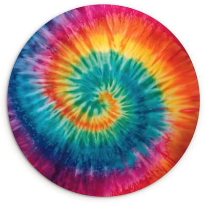 WallCircle® Wandcirkel 120x120 cm - Muurcirkel Regenboogkleuren - Tie dye - Muurdecoratie woonkamer - Wanddecoratie slaapkamer - Kamer decoratie accessoires - Ronde schilderijen XXL