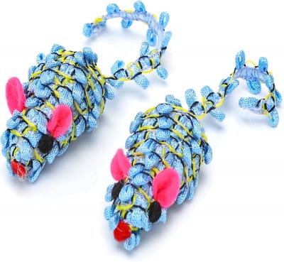 Nobleza Speelmuizen voor Katten - Kattenspeelgoed - Speelmuisjes voor Katten en Kittens - 2 Stuks - Blauw