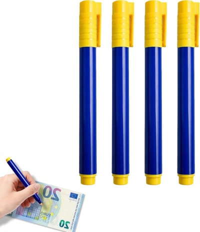 Set van 4 Stiften voor het Opsporen van Vals Geld - Markeer- en Herkenningspennen voor Bankbiljetten en Euro's