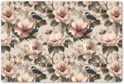 Placemats 45x30 cm - Placemat kunststof - 1 stuk - Klassiek - Vogels - Kleurrijk - Borden onderleggers - Decoratie voor op tafel - Keuken tafeldecoratie accessoires - Vinyl onderlegger - Tafelversiering