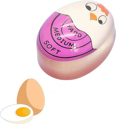 Oneay 2-delige eierwekker – Geeft de gaarheid aan (zacht, medium en hardgekookt); duidelijke en gemakkelijk afleesbare rode markeringen; een handige keukentimer.