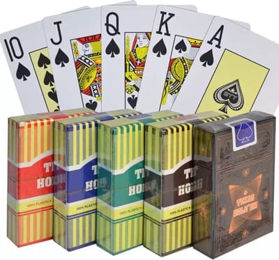 2x Texas Hold'em - Professionele 100% plastic Pokerkaarten | 100% waterdicht | speelkaarten | kaartspel | poker | officiële afmetingen van pokerkaarten | Geel
