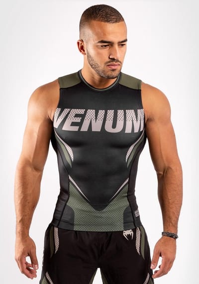 Venum ONE FC Impact Sleeveless Rash Guard Zwart Kaki - S