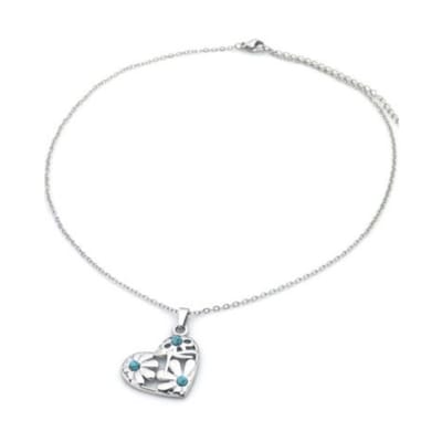 RVS Ketting - Hart - Zilverkleurig - Stainless Steel - Design - Nikkel Free - Ketting dames - Waterproof – valentijn – cadeau