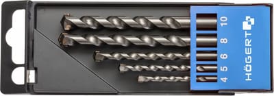 Beton Boor Set, Steenboren bit set 5 delige 4x75mm, 5x85mm, 6x100mm, 8x120mm, 10x120mm