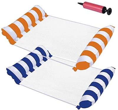 Opblaasbare hangmat voor volwassenen - 2 stuks - comfortabele strandstoelen voor zomer en zwembad