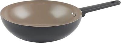 Keramische Wokpan 28 cm - Gerecycled Aluminium - PFAS-Vrije Antiaanbaklaag - Geschikt voor Alle Warmtebronnen