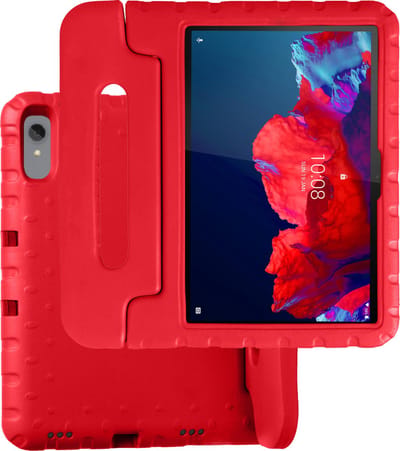 Hoesje Geschikt voor Lenovo Tab P11 Plus - Kinderhoes Shockproof Bumper - Kidsproof Case - Tablet Hoes - Kinder Hoes Cover - Rood