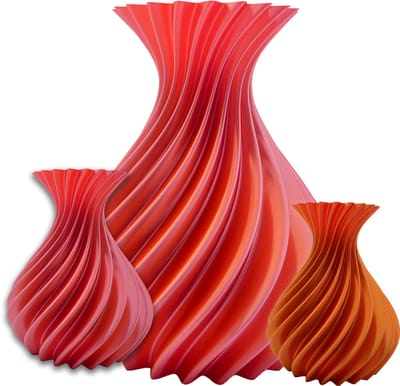Veluro design vaas – Decoratieve vaas - Roze / Goud - 3d geprinte vaas – geschikt voor droogbloemen - 25CM