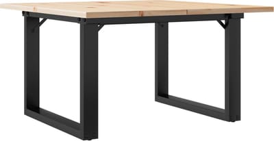vidaXL - Salontafel - O-frame - 70x70x40 - cm - massief - grenenhout - en - staal