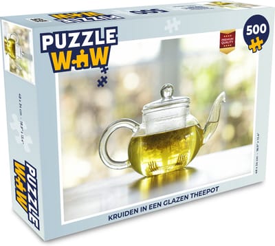 Puzzel Kruiden in een glazen theepot - Legpuzzel - Puzzel 500 stukjes