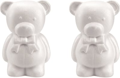 Piepschuim hobby knutselen vormen/figuren dieren - Set van 4x stuks - beer/beren - 20 cm - wit