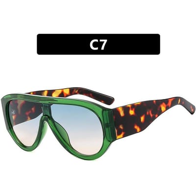 Nouveaux Lunettes de Soleil Rétro Design Double Pont Grand Cadre Ovale Mode Lunettes de Soleil pour Femmes 1PC