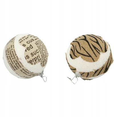 Rustieke Kerstballen Set van 2 - 10cm - Onbreekbaar