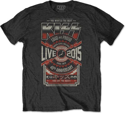Kiss - Japan Live 2015 Heren T-shirt - S - Zwart