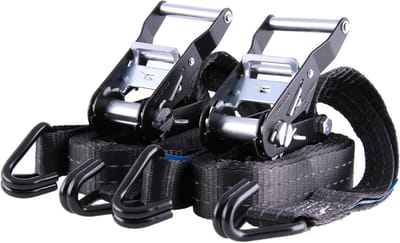 Spanbanden met ratel - Sjorbanden set - Lading vastzetten - Hoge belastbaarheid 2000kg - 4 meter lang - Zwart