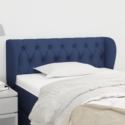 vidaXL - Hoofdbord - met - randen - 103x23x78/88 - cm - stof - blauw