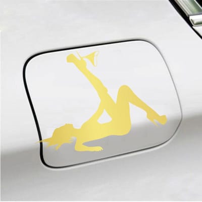 Bumpersticker - Dame Zonder Slip - 13 X 17 - Goud