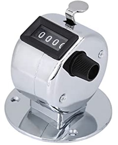 Hand Tally Counter - Digitale Teller - Evenementen Bijhouden - 4-cijferig Display - 5.7 x 5.7 cm - Zilver