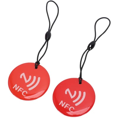 10 STKS NFC Sleutelhanger voor NTAG213 Chips Programmeerbare NFC Kaart Compatibel met Alle NFC-enabled Mobiele Telefoons en Apparaten red