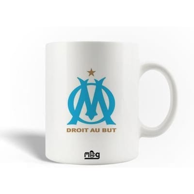 Mug - Olympique de Marseille - Droit au But - Céramique - 30 cl - Compatible lave-vaisselle