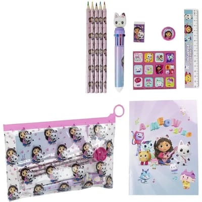 Gabby's Poppenhuis Etui met Inhoud Kleuren Pen Liniaal Puntenslijper