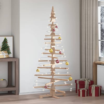 vidaXL - Kerstdecoratie - kerstboom - 180 - cm - massief - grenenhout