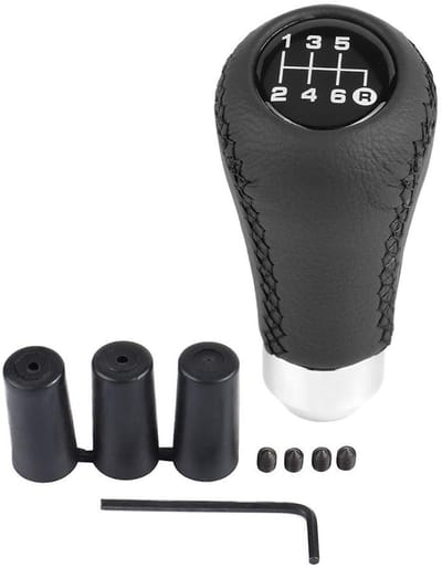 Dailygoods- Versnellingspookknop 6-speed - Universeel - PU Schakelhendel - 3 Slangen (8/10/12mm) - Voertuig Accessoire - Eenvoudig te Installeren - Schakelpook