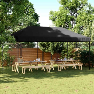 vidaXL - Partytent - 292 - x - 580 - x - 315 - cm - Zwart - Oxford - Stof