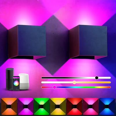 Slimme RGB LED Wandlamp Dimbare Binnenverlichting met App Bediening en Muzieksynchronisatie