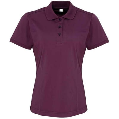 Premier Dames/Dames Coolchecker Poloshirt (Aubergine)