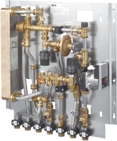 OVENTROP Woningstation Regudis W-HTF met gemengd verwarmingscircuit Vermogensbereik 1, 12 l/min., warmtewisselaar koper gesoldeerd, 1341140