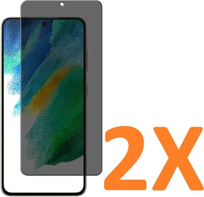 Screenprotector Glas - Privacy Tempered Glass Screen Protector Anti-Spy - 2x Geschikt voor: Samsung Galaxy S21FE