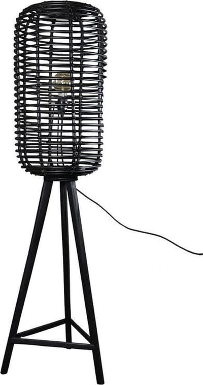 Rotan Vloerlamp Zwart - Ø36xH140 cm