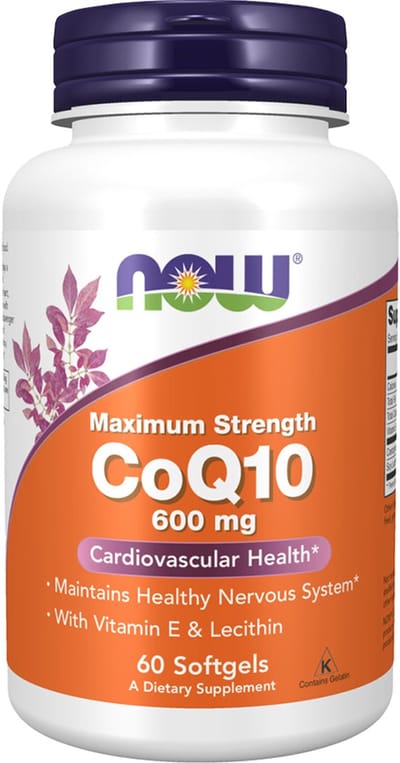 Now Foods CoQ10 600mg (60 softgels) Unflavoured - Vitaminen, mineralen & gezondheid - Enzymen