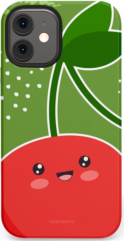 Casetastic Hoesje Geschikt voor Apple iPhone 12 Mini - Stijlvolle Beschermende Duo-layer Case - Kersenkus