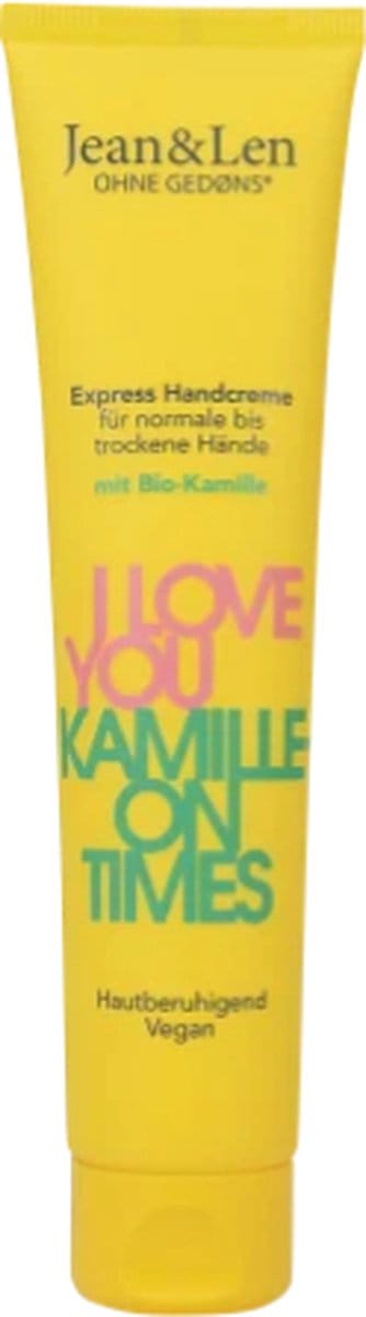 Jean & Len Handcrème Kamillion Times - 75 ml | Intensive Handcrème met Bio Kamille - Vegan Handcrème - Parabenenvrij - Kamillegeur