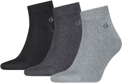 Calvin Klein Quartersokken Heren 3-Pack Grey Melange