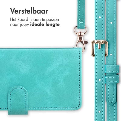 imoshion Hoesje - Geschikt voor Samsung Galaxy S24 / S25 - Bookcase met koord - Turquoise