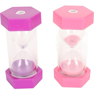 10 Minuten Zandloper Multifunctionele Zandloper Timer Zandklok Timer voor Kinderspellen pink