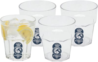 Excellent Houseware waterglas stapelbaar - 8x - 275 ml - onbreekbaar kunststof - herbruikbaar - waterglazen